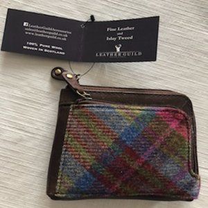 Leather and Tweed NTW Women's Small Wallet / Coin / Credit Card from Scotland